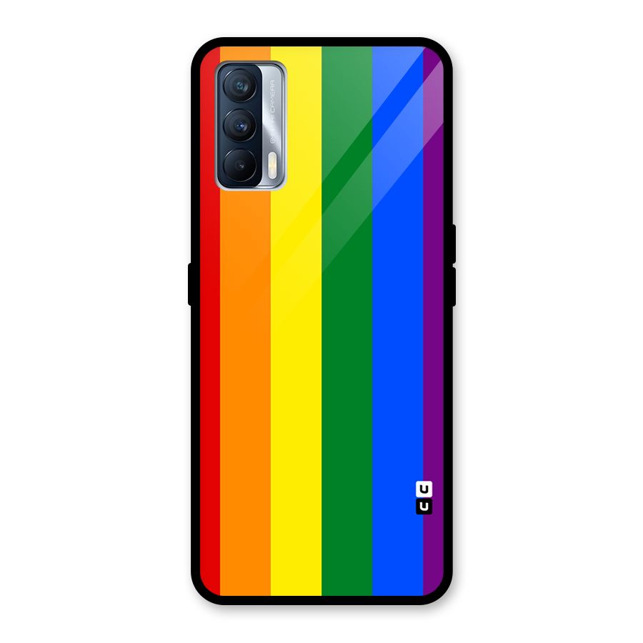 Pride Rainbow Stripes Glass Back Case for Realme X7