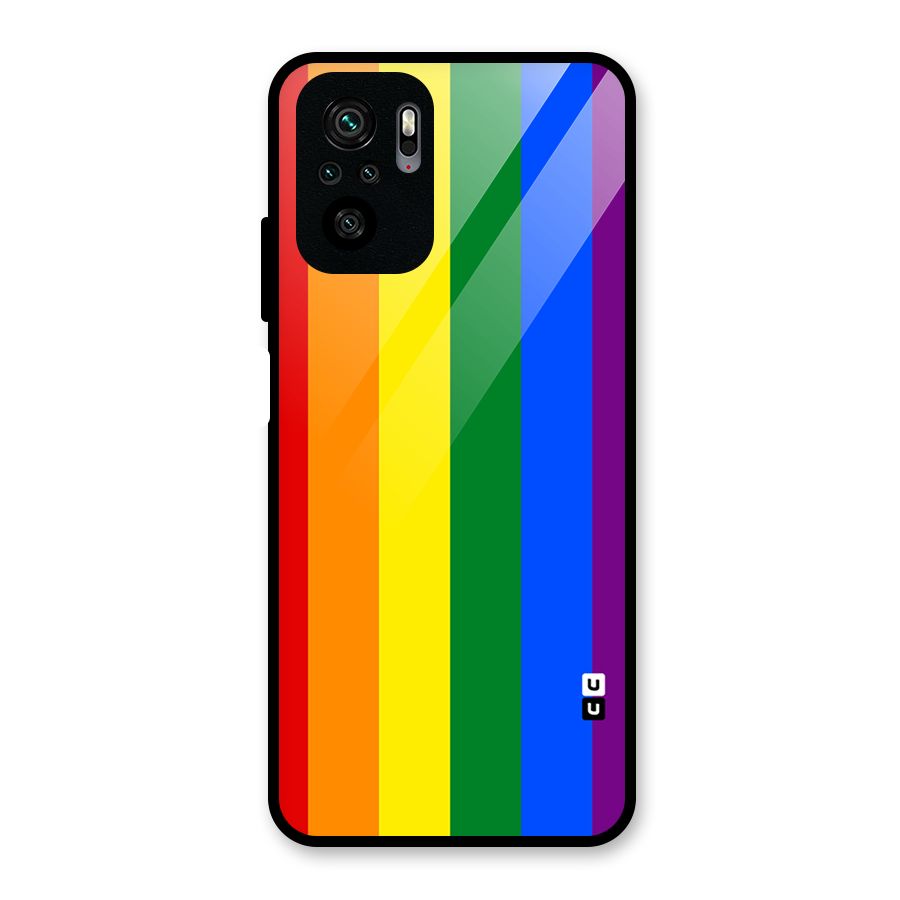 Pride Rainbow Stripes Glass Back Case for Redmi Note 10