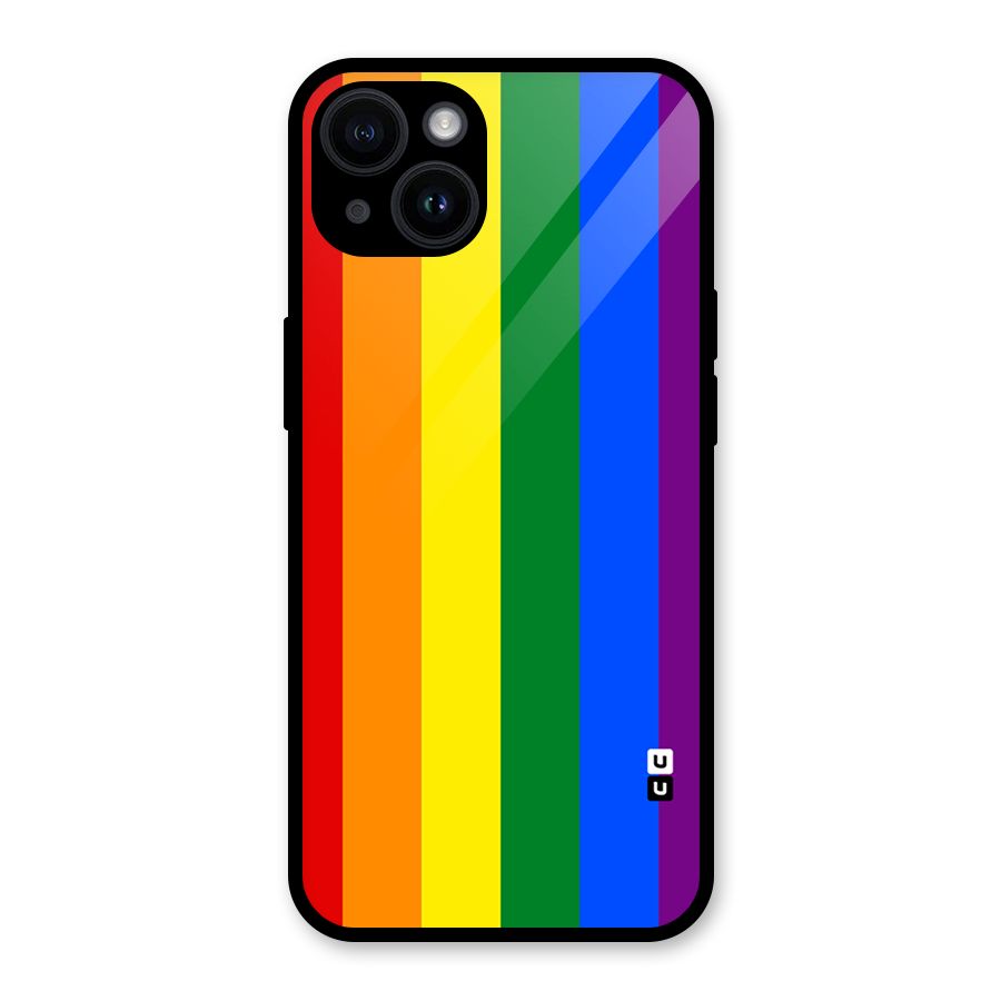 Pride Rainbow Stripes Glass Back Case for iPhone 14