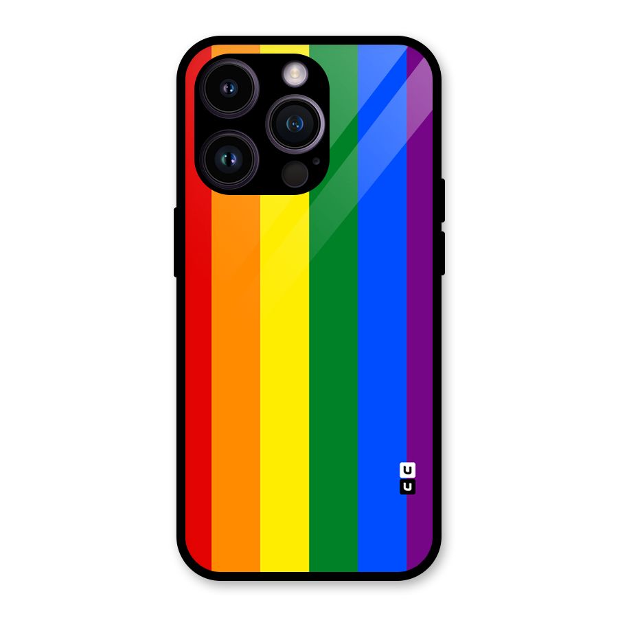 Pride Rainbow Stripes Glass Back Case for iPhone 14 Pro