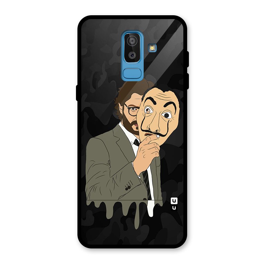 Professor Art Camouflage Glass Back Case for Galaxy J8