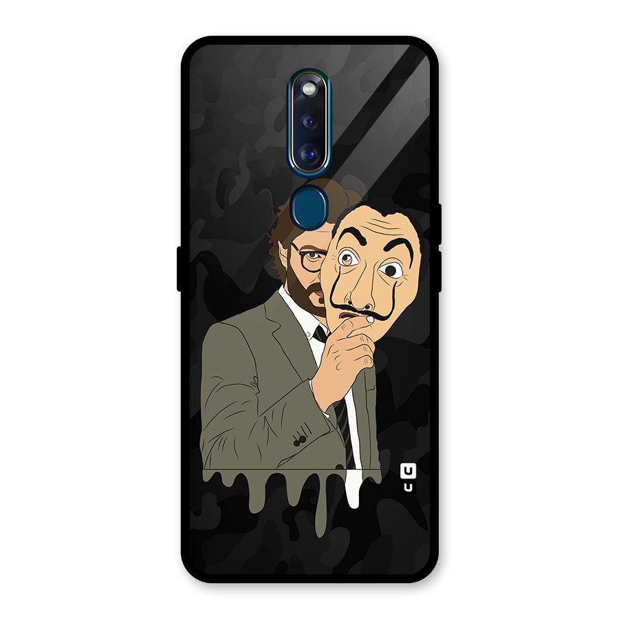 Professor Art Camouflage Glass Back Case for Oppo F11 Pro