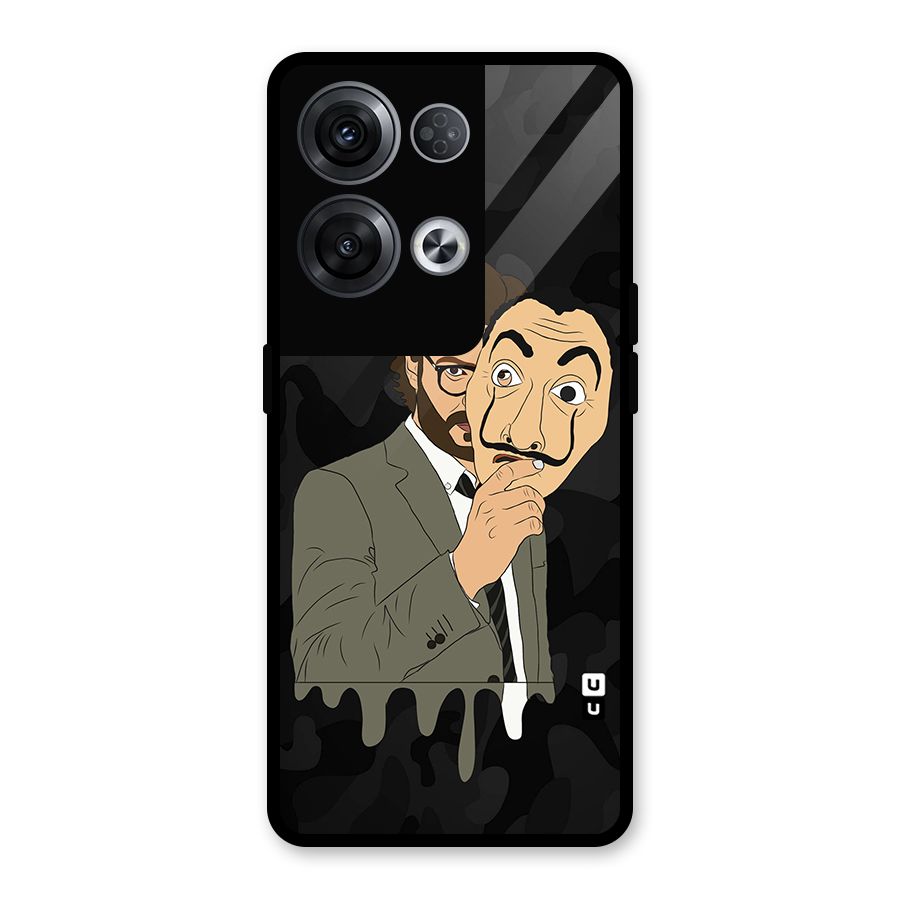 Professor Art Camouflage Glass Back Case for Oppo Reno8 Pro 5G