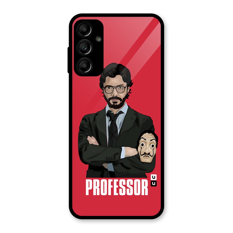 Professor Art Illustration Glass Back Case for Galaxy A14 5G