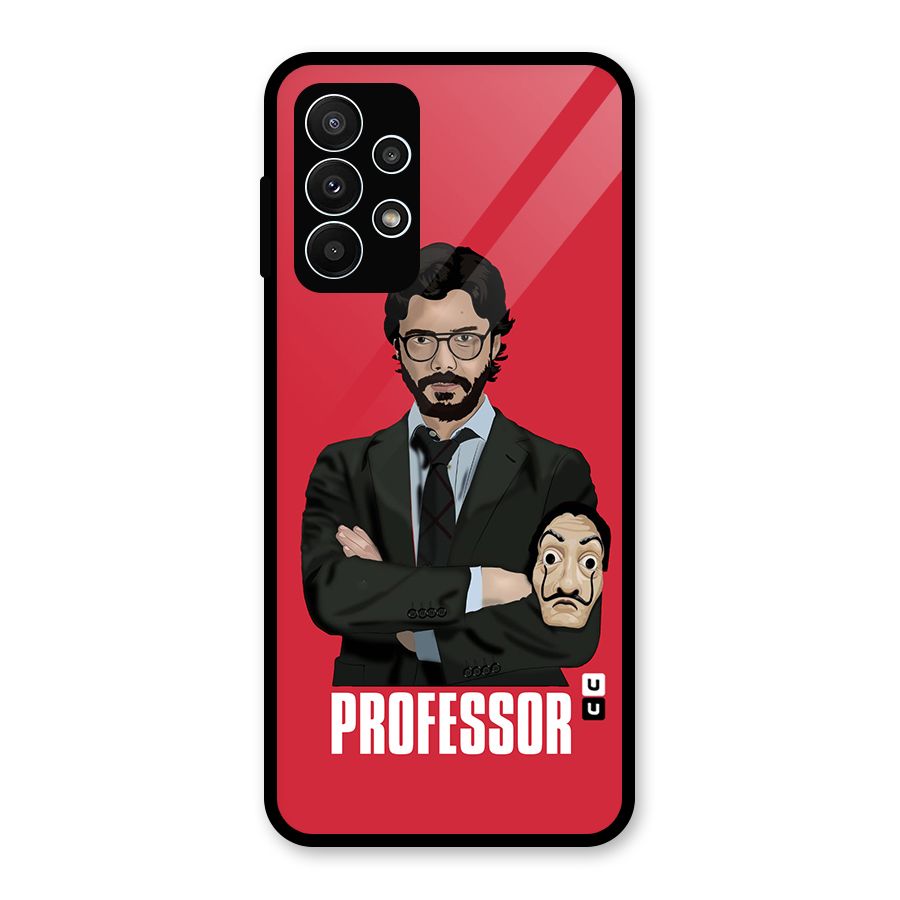 Professor Art Illustration Glass Back Case for Galaxy A23