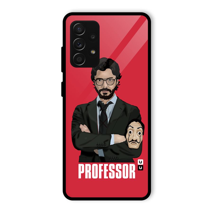 Professor Art Illustration Glass Back Case for Galaxy A53 5G