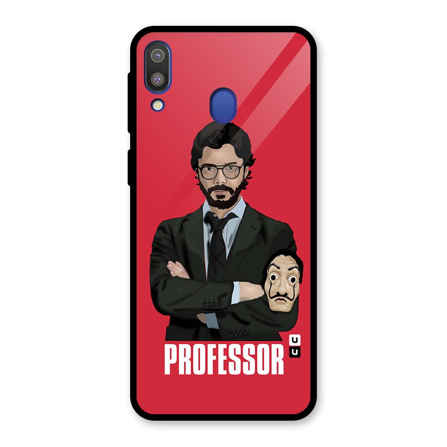 Professor Art Illustration Glass Back Case for Galaxy M20