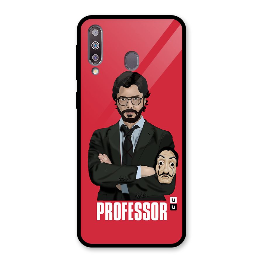 Professor Art Illustration Glass Back Case for Galaxy M30