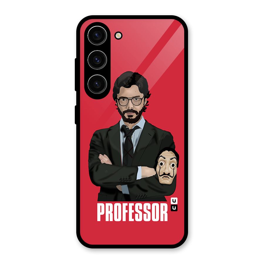 Professor Art Illustration Glass Back Case for Galaxy S23