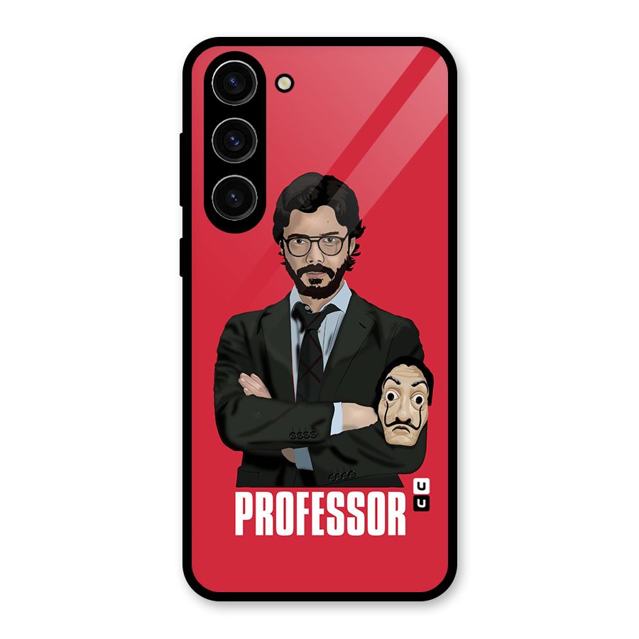 Professor Art Illustration Glass Back Case for Galaxy S23 Plus