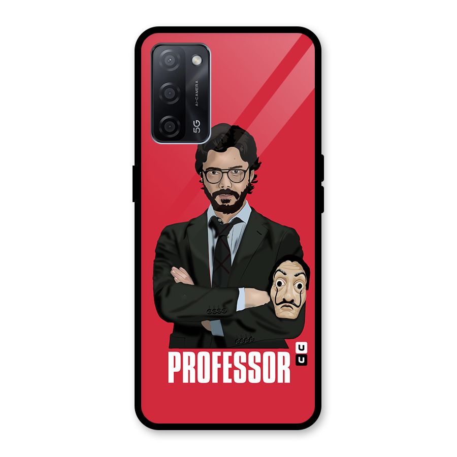Professor Art Illustration Glass Back Case for Oppo A53s 5G