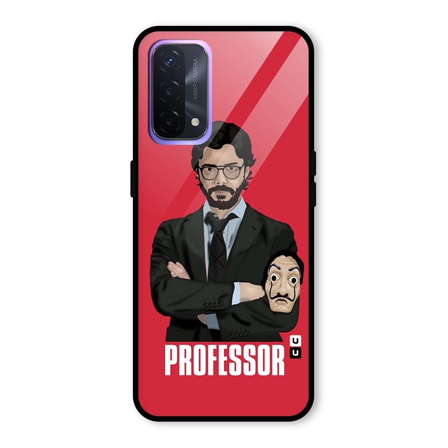 Professor Art Illustration Glass Back Case for Oppo A74 5G