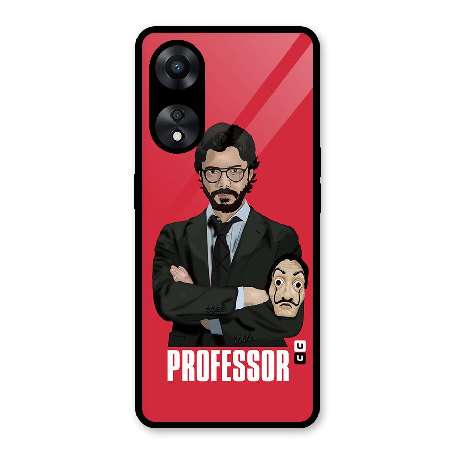 Professor Art Illustration Glass Back Case for Oppo A78