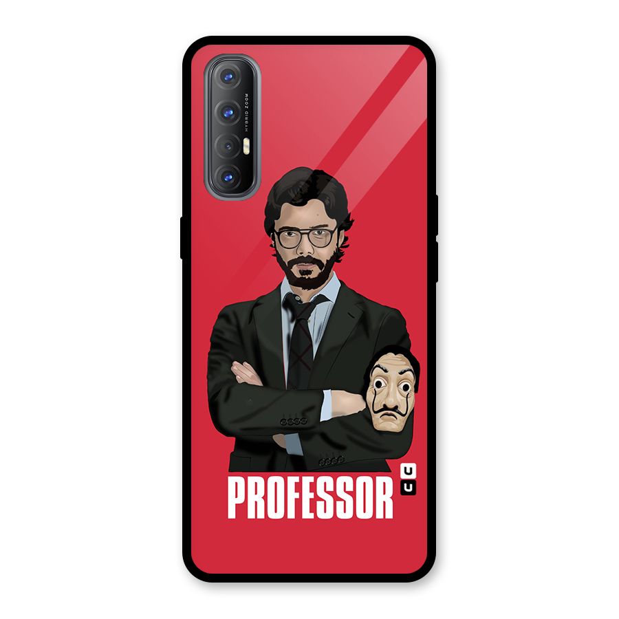 Professor Art Illustration Glass Back Case for Oppo Reno3 Pro