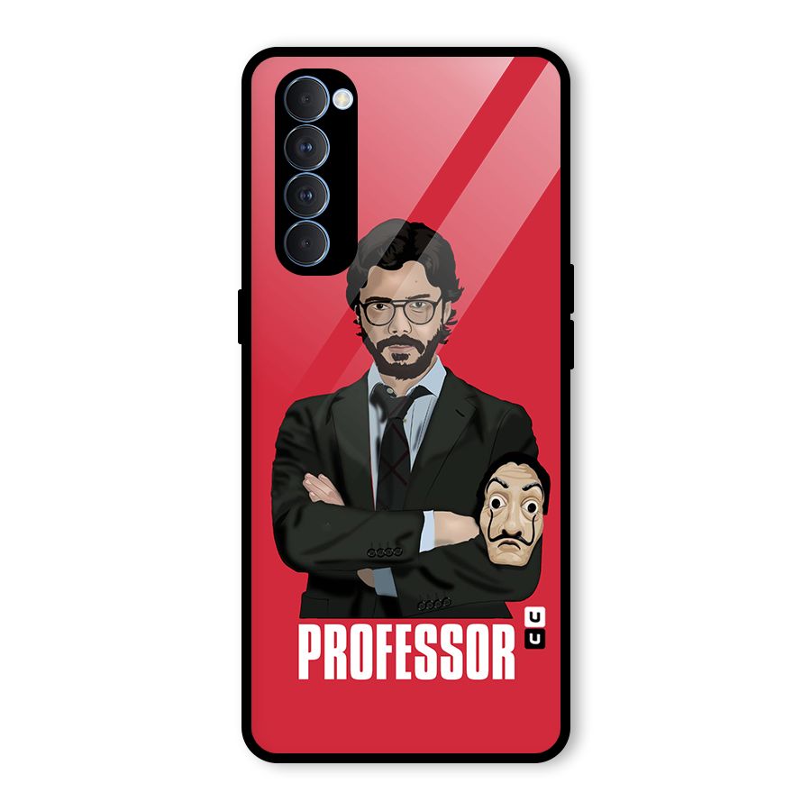 Professor Art Illustration Glass Back Case for Oppo Reno4 Pro