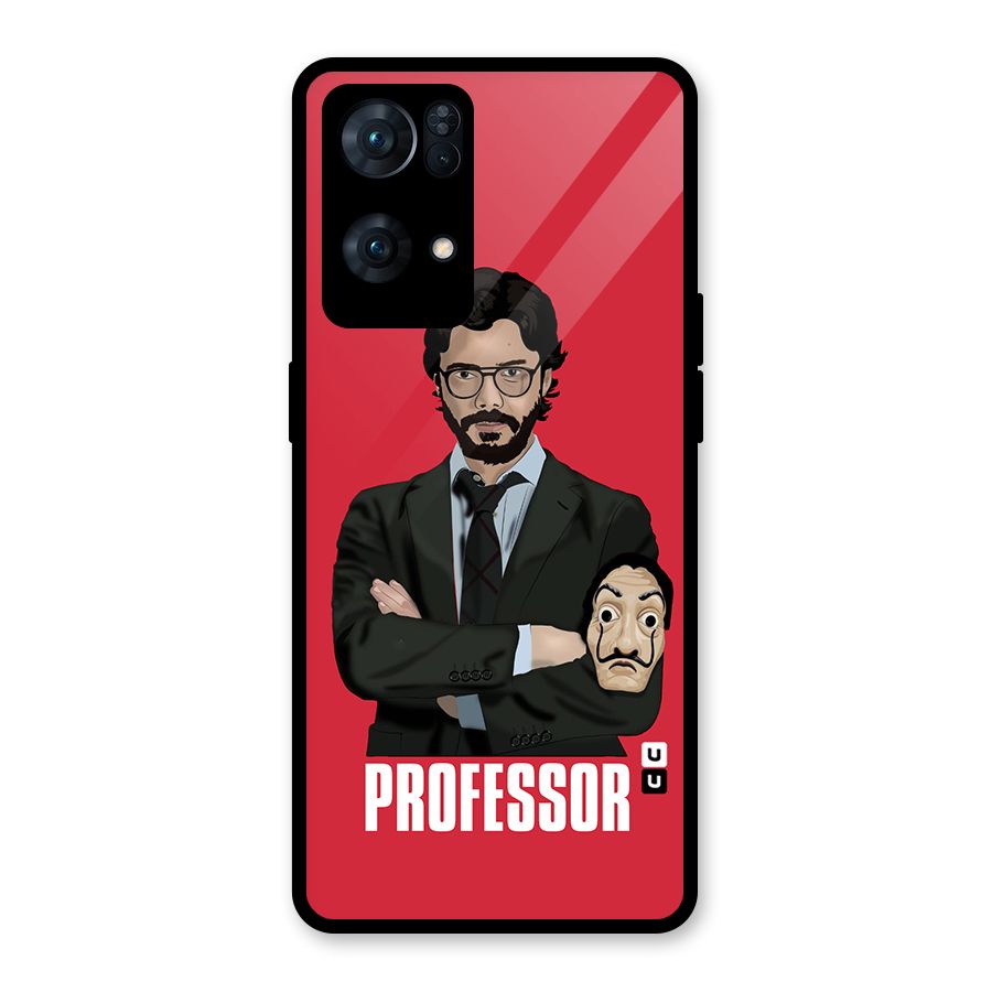 Professor Art Illustration Glass Back Case for Oppo Reno7 Pro 5G