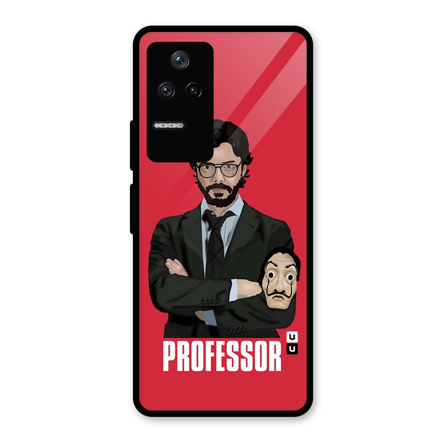Professor Art Illustration Glass Back Case for Poco F4 5G