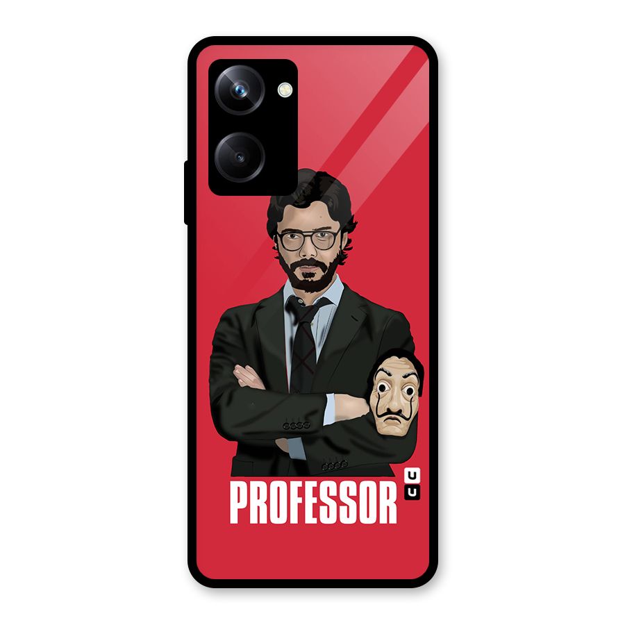 Professor Art Illustration Glass Back Case for Realme 10 Pro