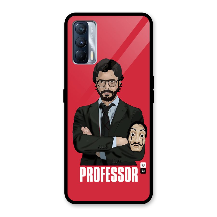 Professor Art Illustration Glass Back Case for Realme X7