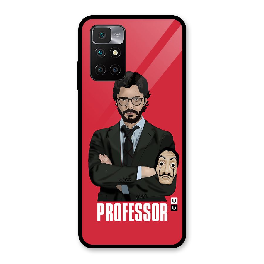 Professor Art Illustration Glass Back Case for Redmi 10 Prime