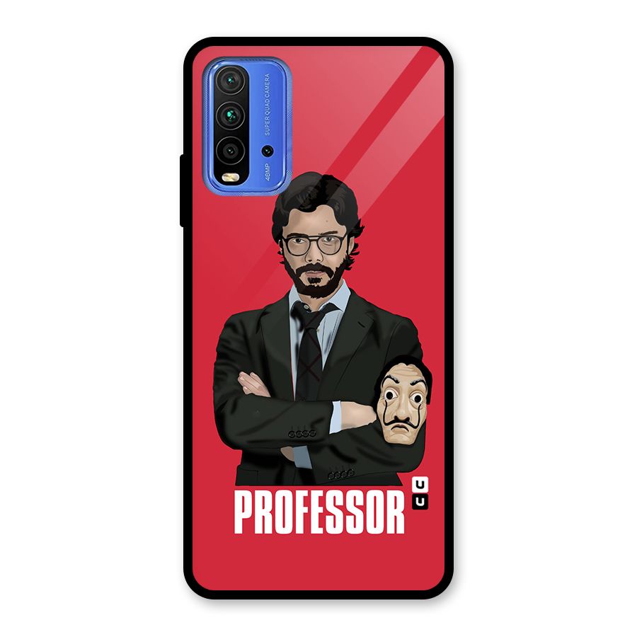 Professor Art Illustration Glass Back Case for Redmi 9 Power
