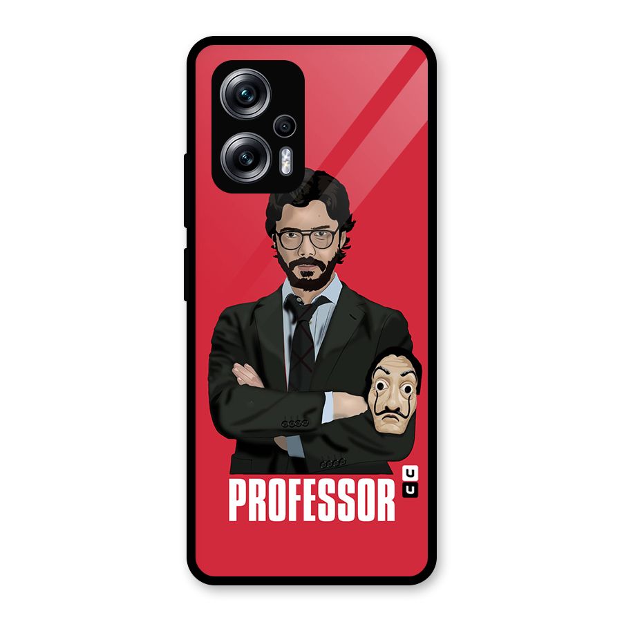 Professor Art Illustration Glass Back Case for Redmi K50i