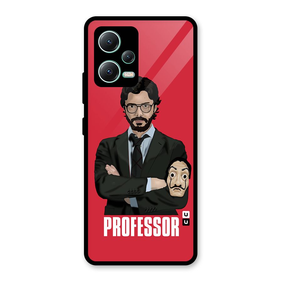 Professor Art Illustration Glass Back Case for Redmi Note 12 5G