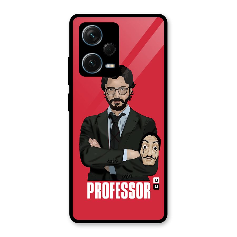 Professor Art Illustration Glass Back Case for Redmi Note 12 Pro Plus 5G