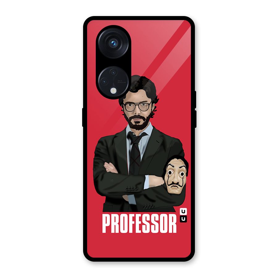 Professor Art Illustration Glass Back Case for Reno8 T 5G