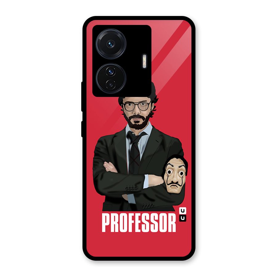 Professor Art Illustration Glass Back Case for Vivo T1 Pro