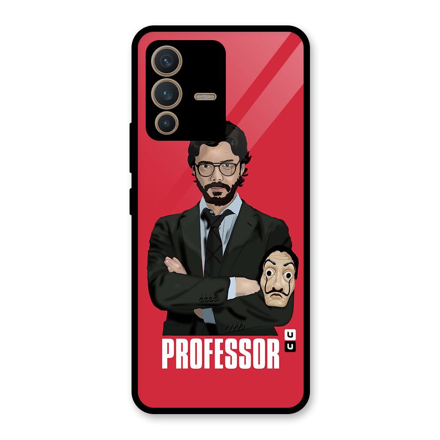 Professor Art Illustration Glass Back Case for Vivo V23 5G