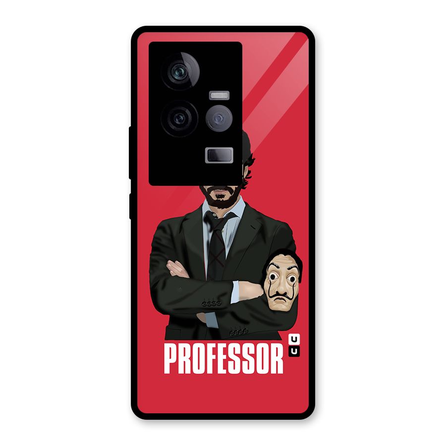 Professor Art Illustration Glass Back Case for Vivo iQOO 11 5G