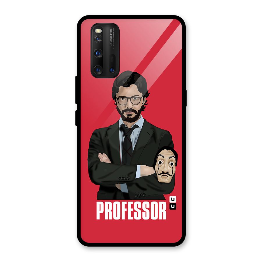 Professor Art Illustration Glass Back Case for Vivo iQOO 3