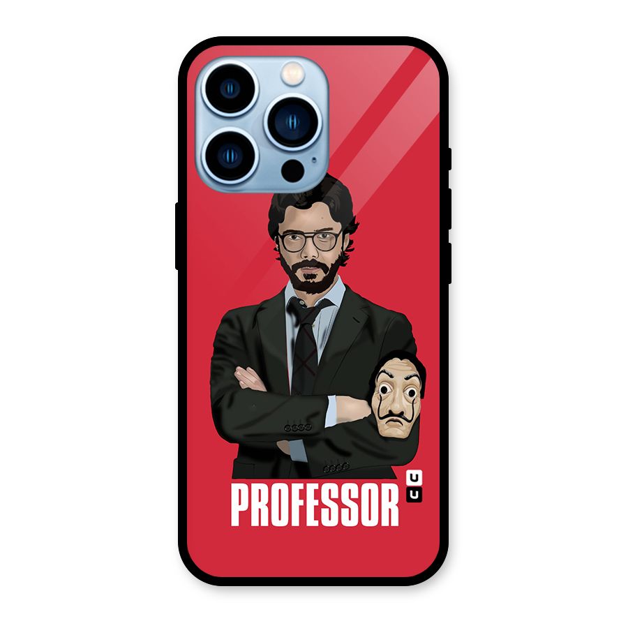 Professor Art Illustration Glass Back Case for iPhone 13 Pro