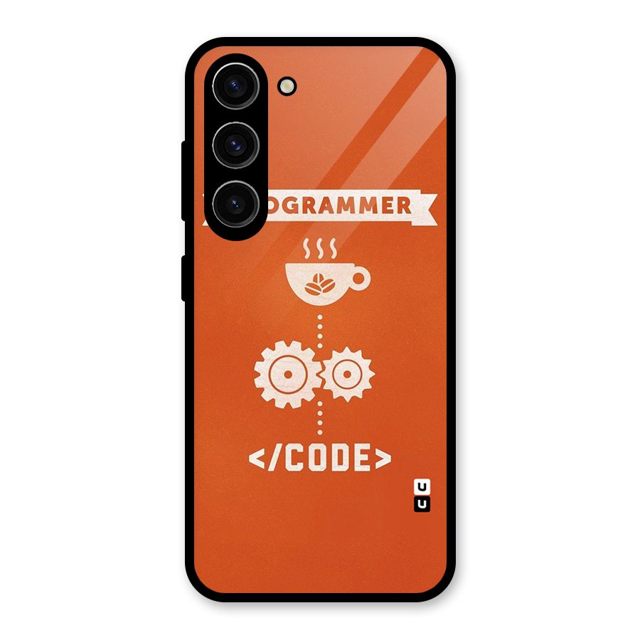 Programmer Coffee Code Glass Back Case for Galaxy S23
