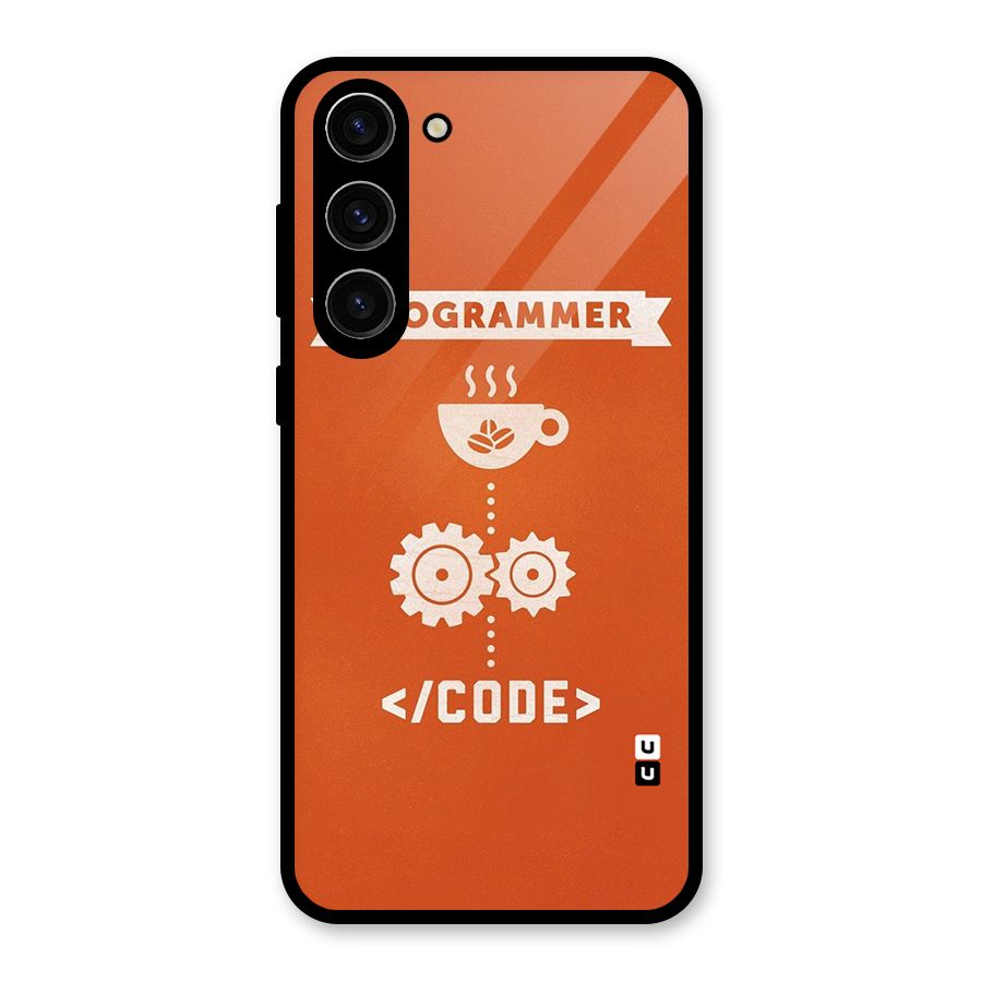 Programmer Coffee Code Glass Back Case for Galaxy S23 Plus