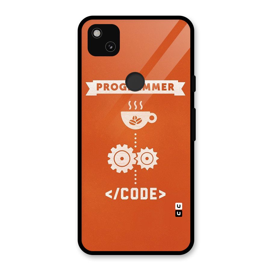 Programmer Coffee Code Glass Back Case for Google Pixel 4a