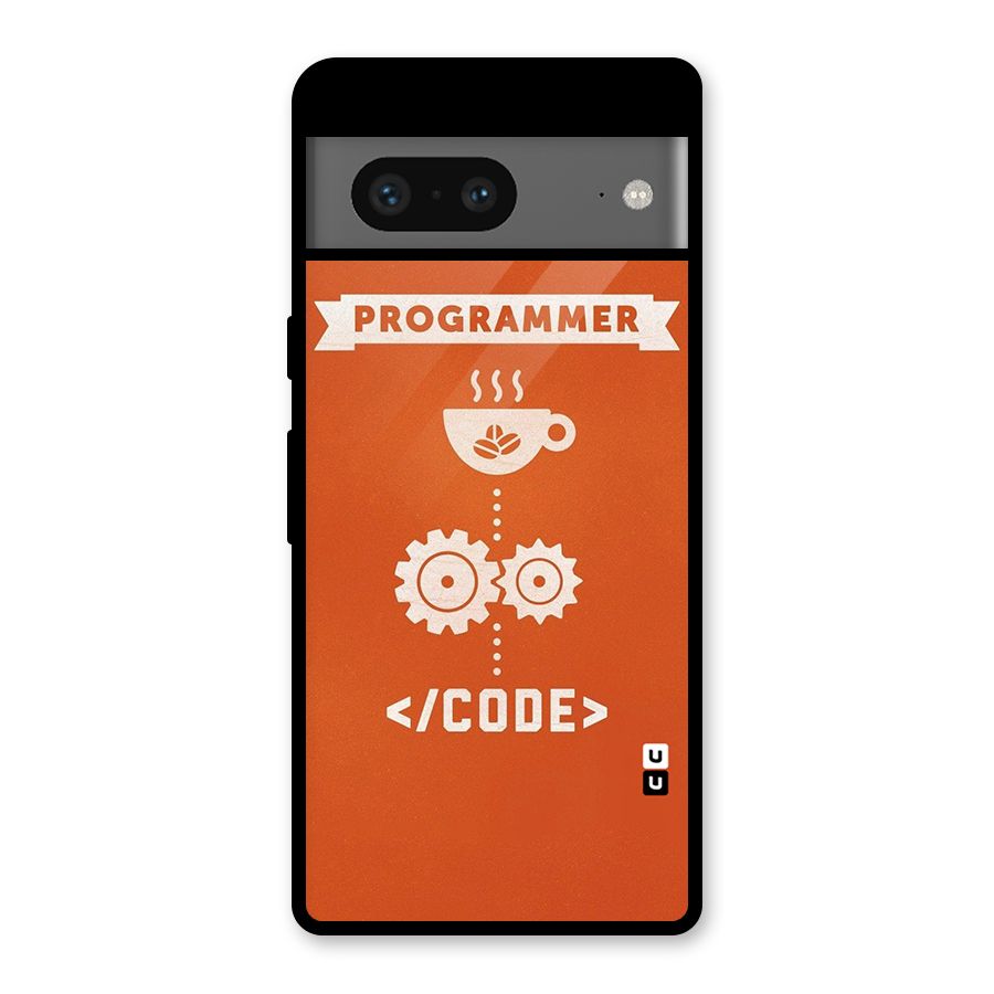 Programmer Coffee Code Glass Back Case for Google Pixel 7