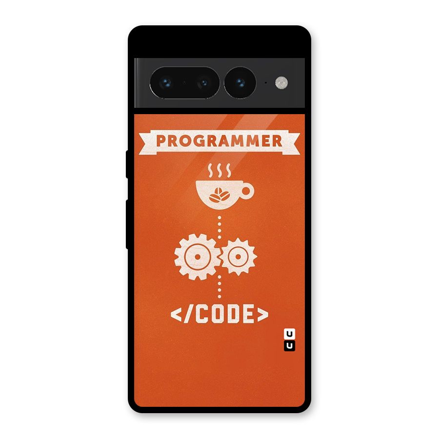 Programmer Coffee Code Glass Back Case for Google Pixel 7 Pro