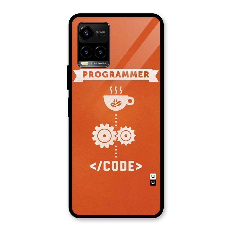 Programmer Coffee Code Glass Back Case for Vivo Y21T