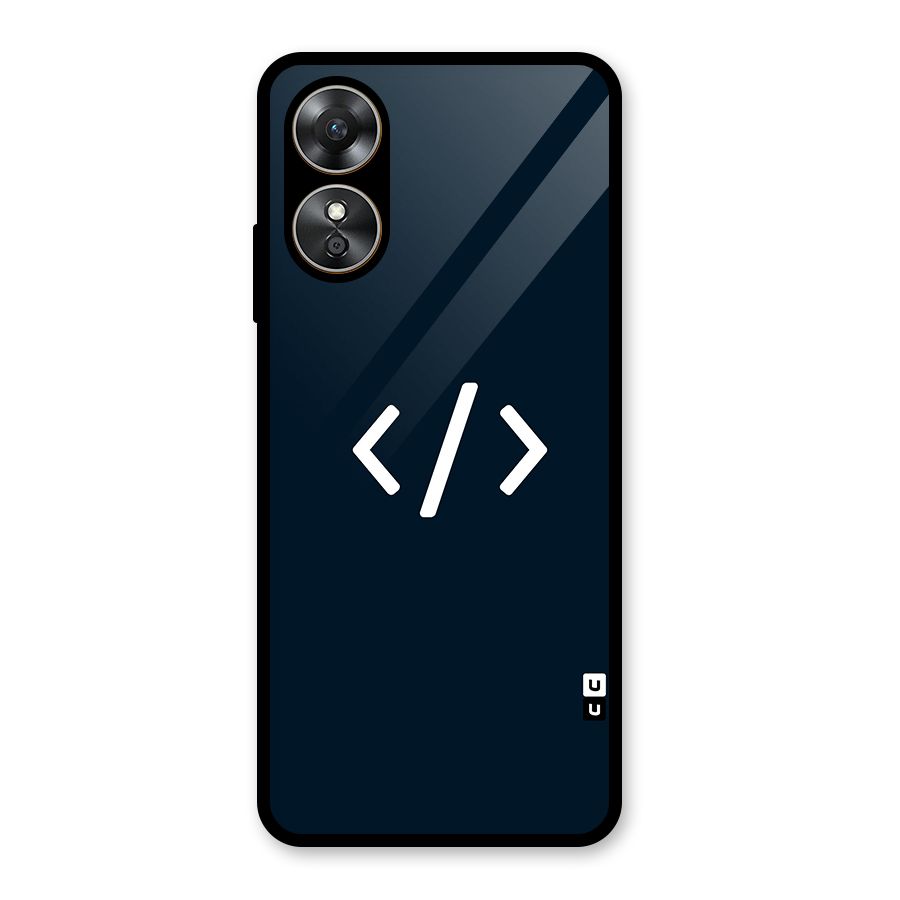 Programmers Style Symbol Glass Back Case for Oppo A17