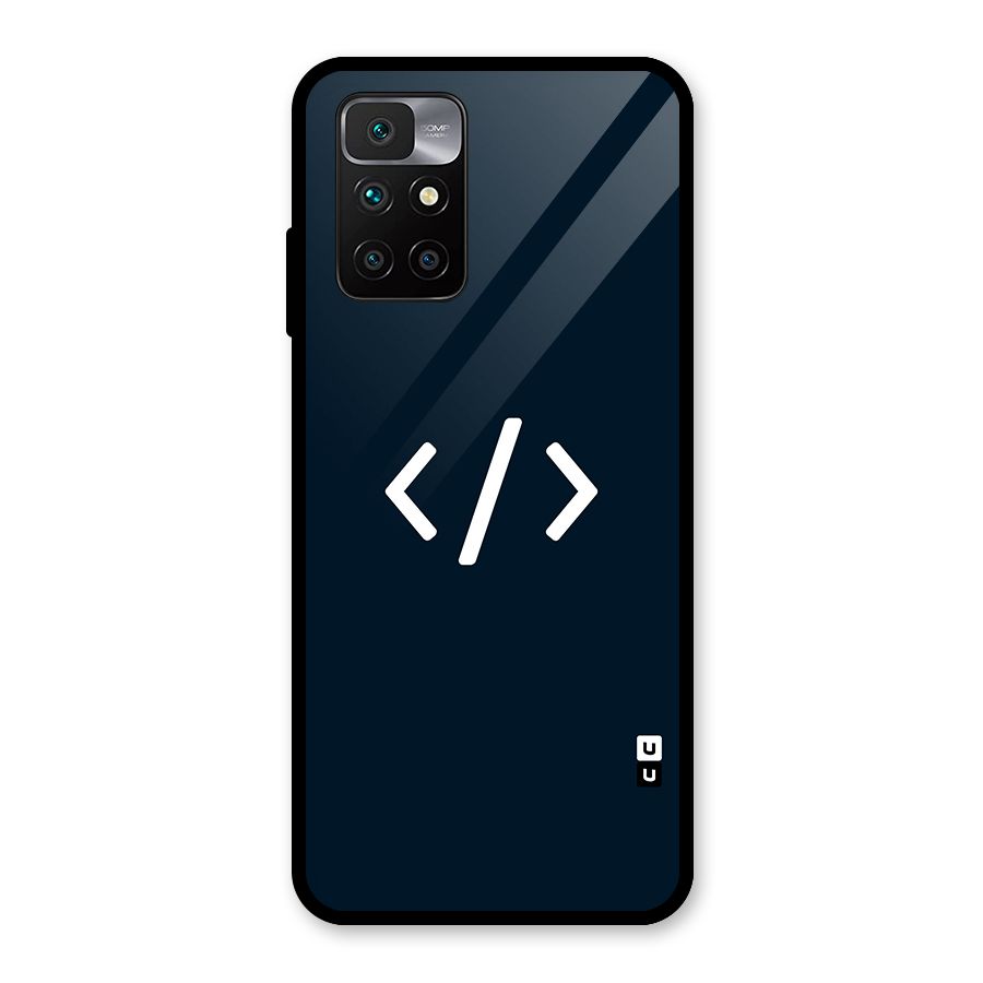 Programmers Style Symbol Glass Back Case for Redmi 10 Prime