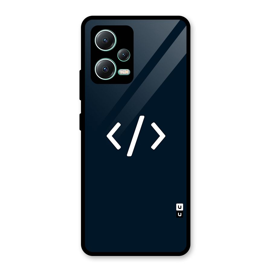 Programmers Style Symbol Glass Back Case for Redmi Note 12 5G