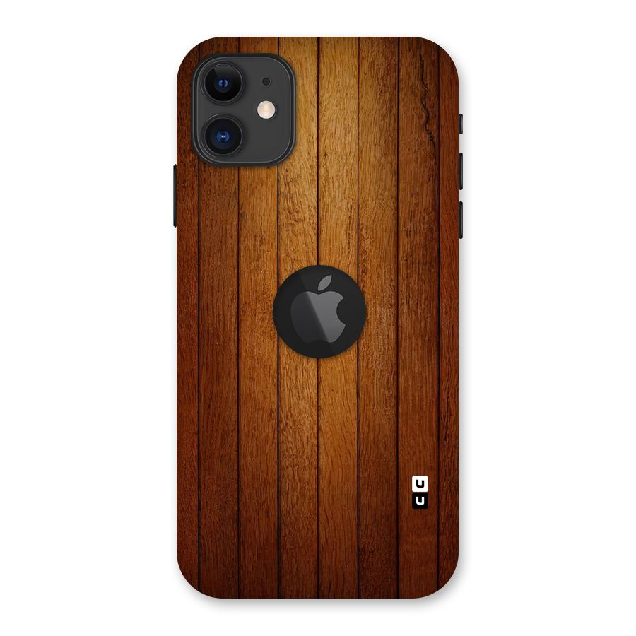 Proper Brown Wood Back Case for iPhone 11 Logo Cut