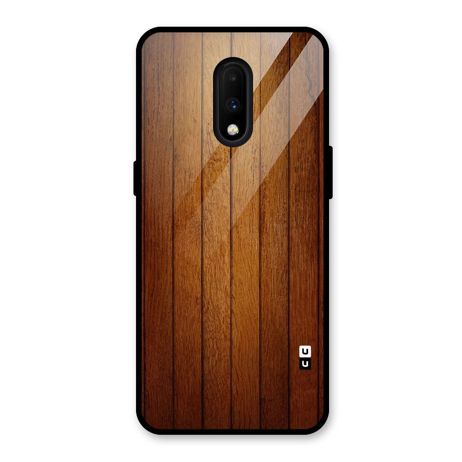 Proper Brown Wood Glass Back Case for OnePlus 7