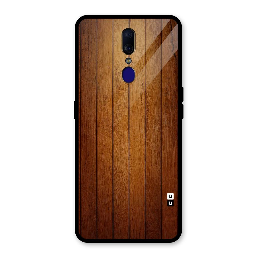 Proper Brown Wood Glass Back Case for Oppo F11