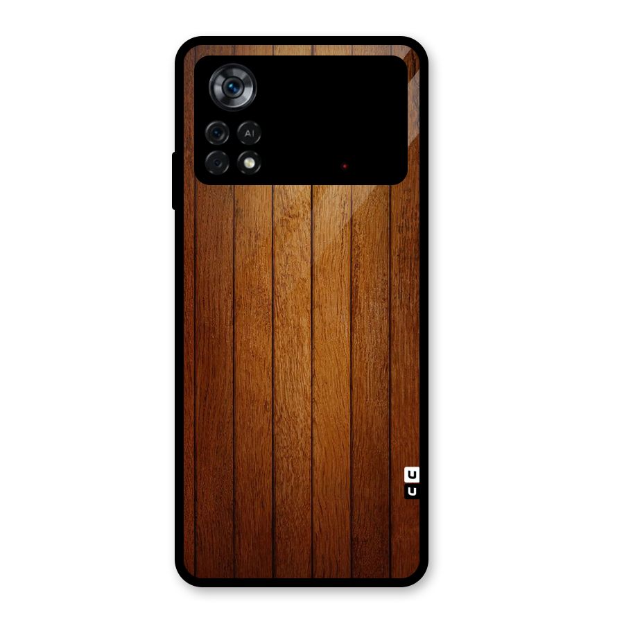 Proper Brown Wood Glass Back Case for Poco X4 Pro 5G