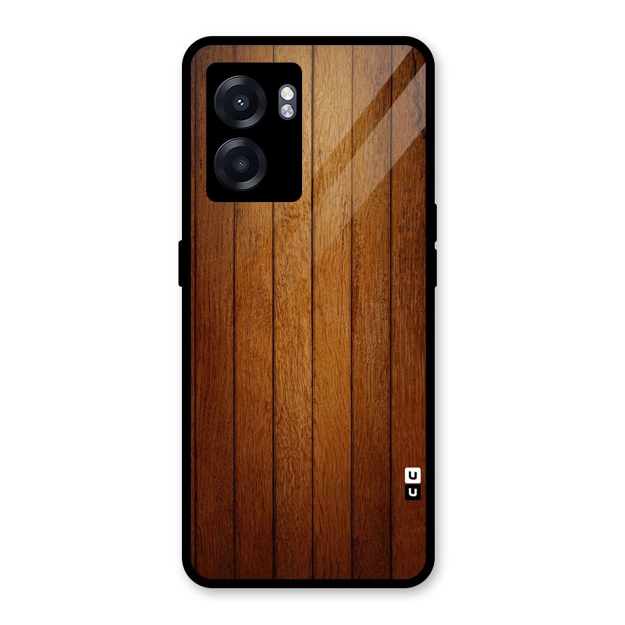 Proper Brown Wood Glass Back Case for Realme Narzo 50 5G