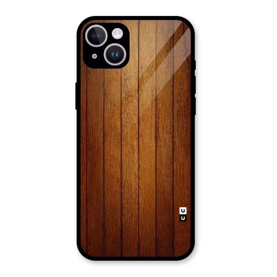 Proper Brown Wood Glass Back Case for iPhone 14 Plus