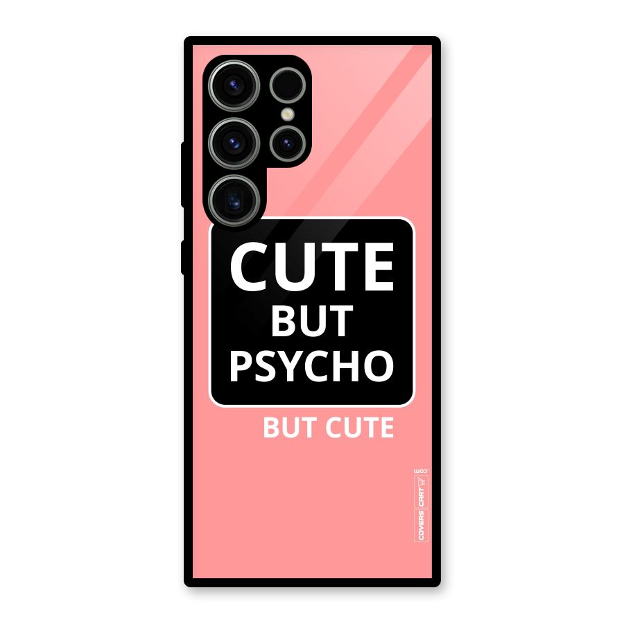 Psycho But Cute Glass Back Case for Galaxy S23 Ultra